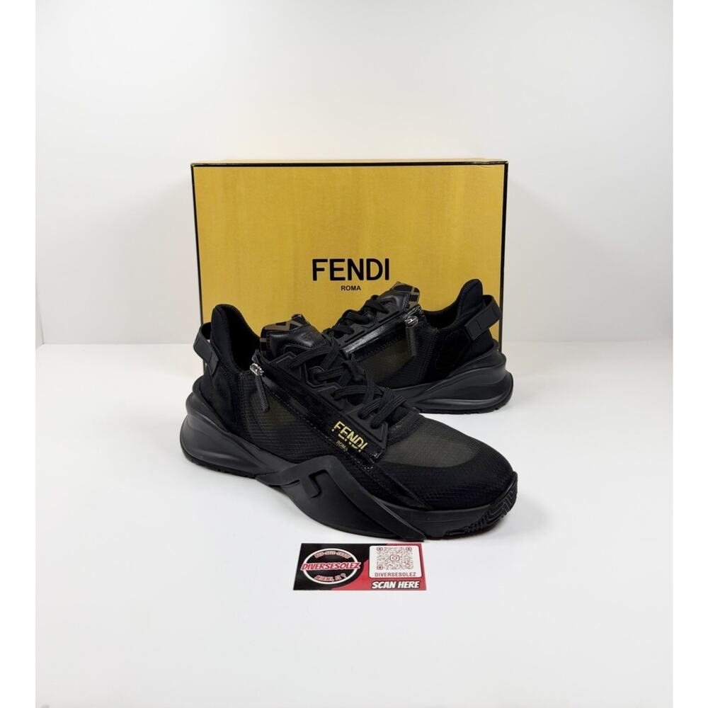 Size 11UK/12US - Fendi Flow FF Monogram Side-Zip Trainers